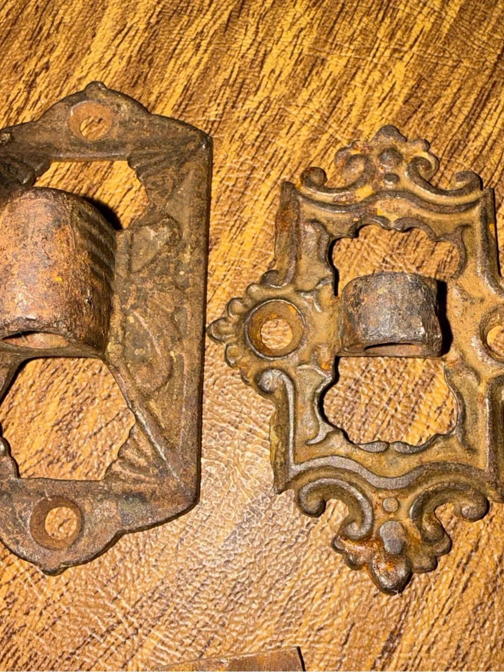 Vintage Decorative Brass and Rust Accent Plates - Multi-Color